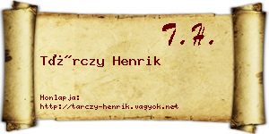 Tárczy Henrik névjegykártya